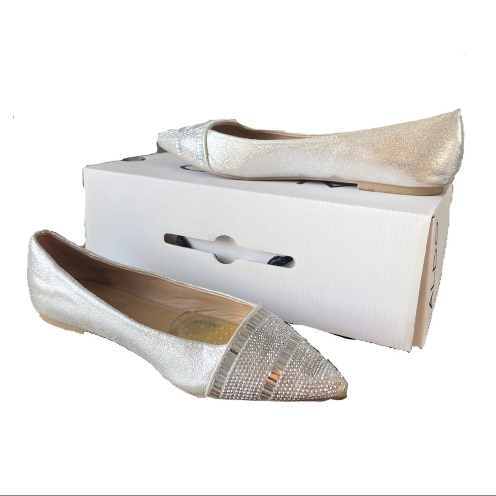 SILVER ALDO FLATS